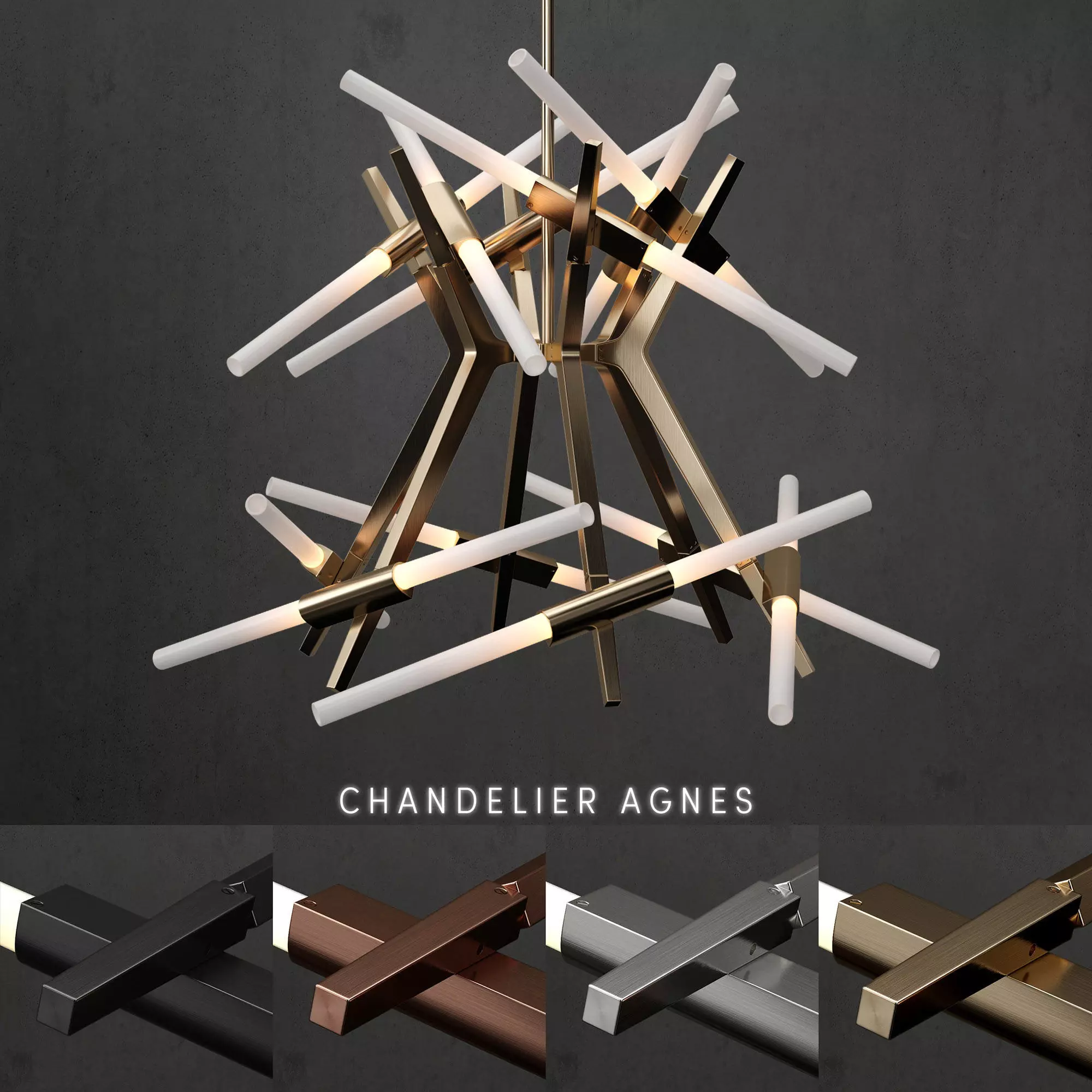Chandelier Agnes 24 lights2 4 colors 3D model