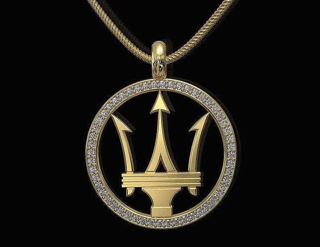 Poseidon with frame  pendant  3D print model