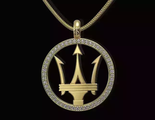 Poseidon with frame  pendant  3D print model