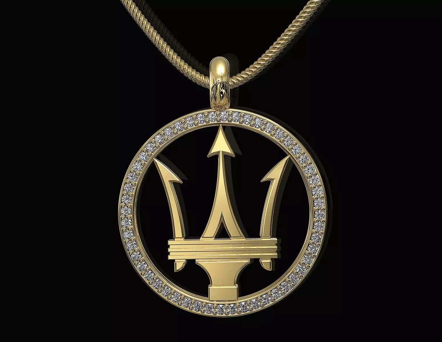 Poseidon with frame pendant 3D print model