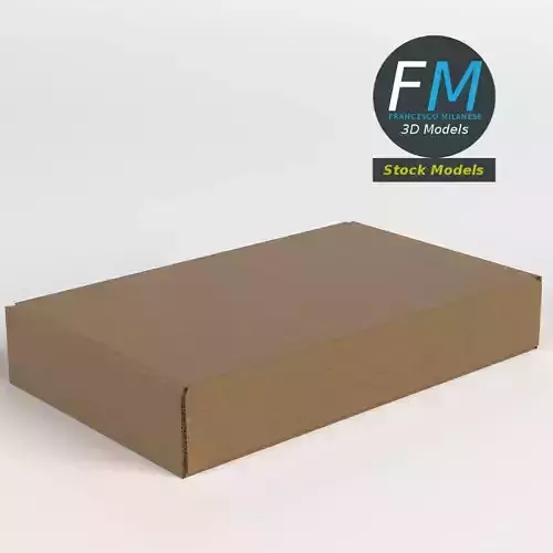 Closed carton box 3D model