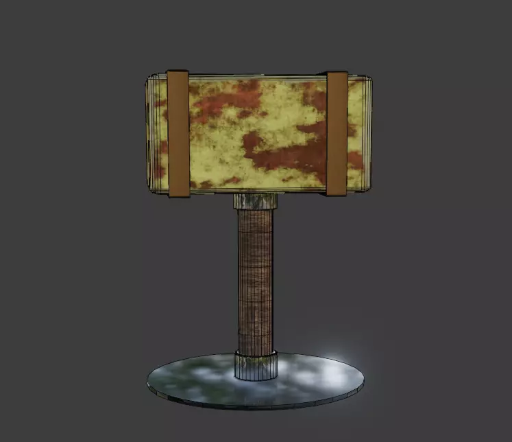 PAINTED 3D HAMMER Low-poly 3D model_0