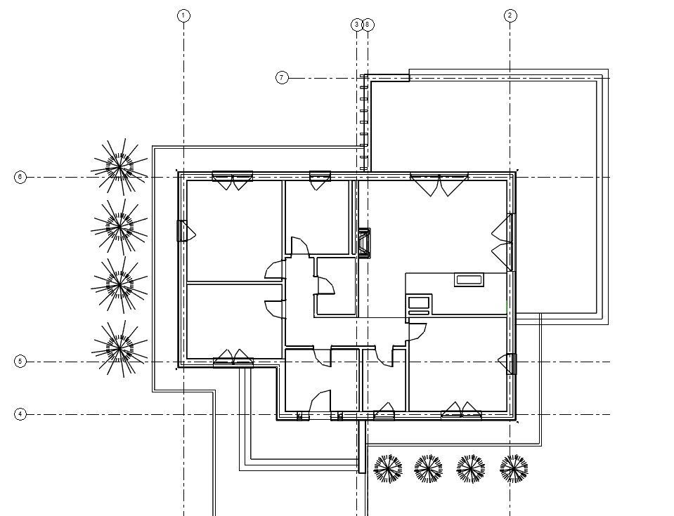 Single storey residental house 3D model_7