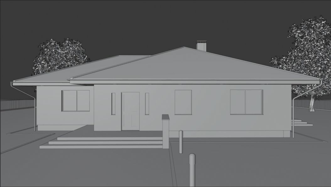 Single storey residental house 3D model_9