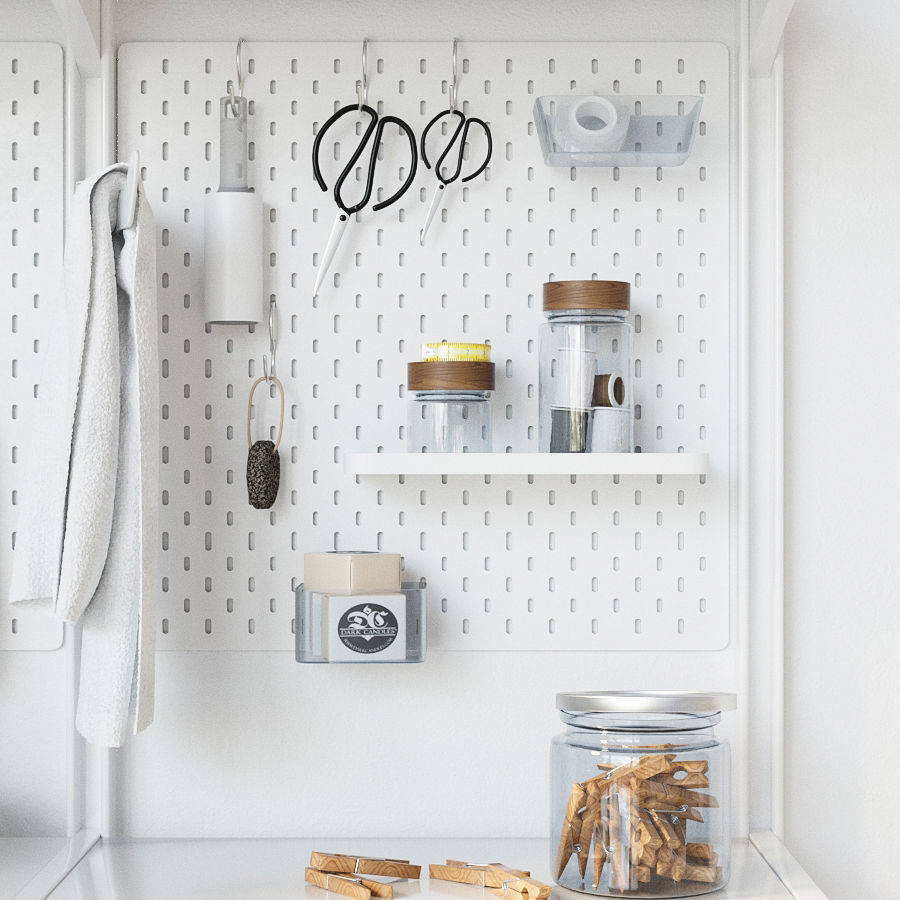 wall module Algot 13 washing machine Laundry set 3D model_2