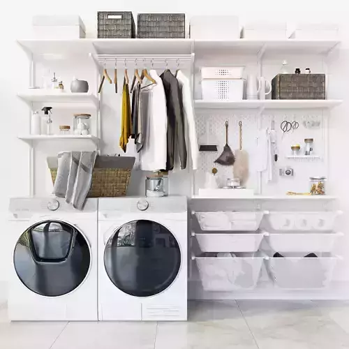 wall module Algot 13 washing machine  Laundry set 3D model