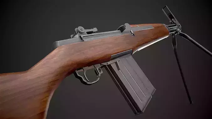 Beretta BM 59 rifle Low-poly 3D model