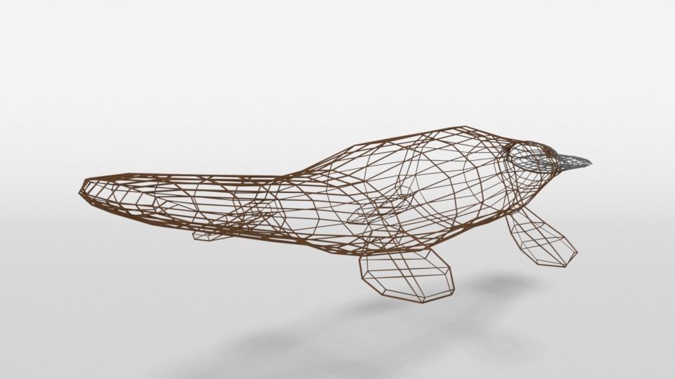 Low Poly Cartoon Platypus Low-poly 3D model_13