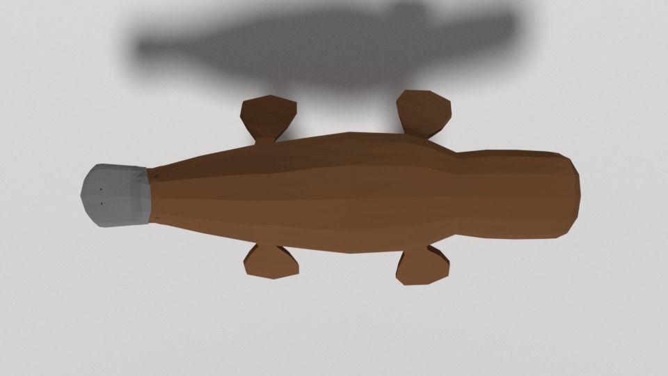 Low Poly Cartoon Platypus Low-poly 3D model_8