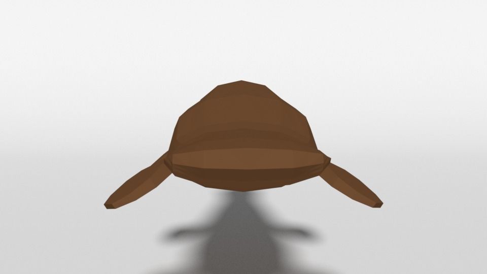 Low Poly Cartoon Platypus Low-poly 3D model_3