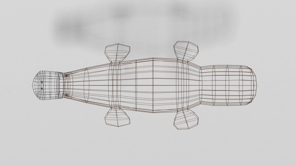 Low Poly Cartoon Platypus Low-poly 3D model_17