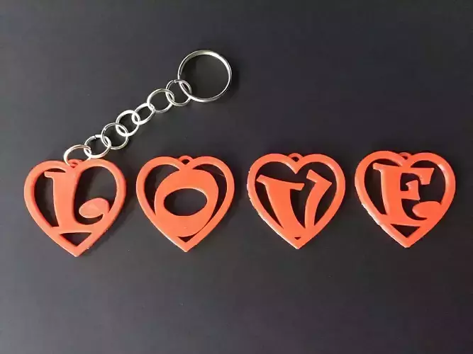 PENDANT HEART  Valentines day 3d letters STL file