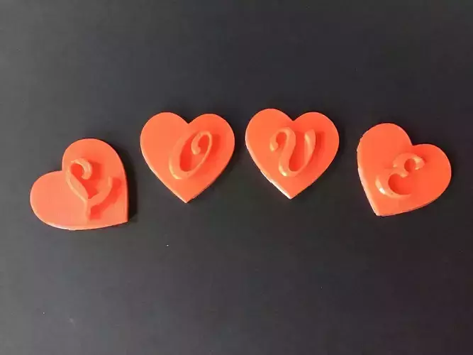 HEART  Valentines day 3d letters STL file