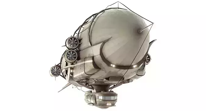 Steampunk Multi-Functional Airship Low-poly 3D model