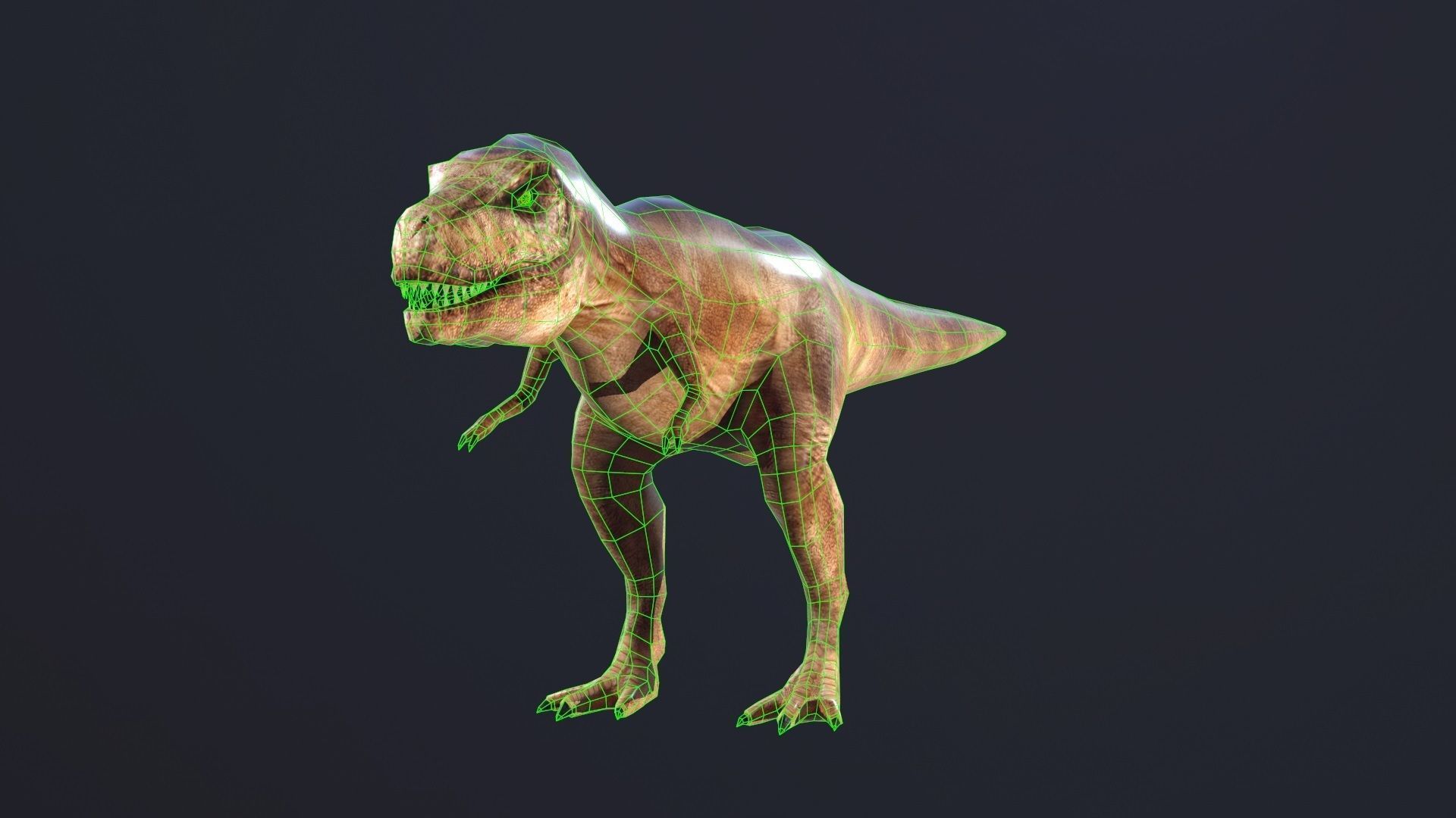 T-rex dog Low-poly 3D model_9