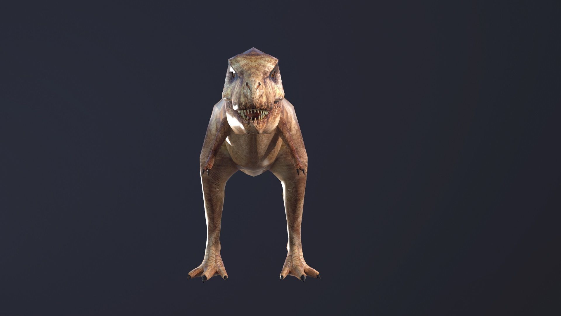 T-rex dog Low-poly 3D model_2