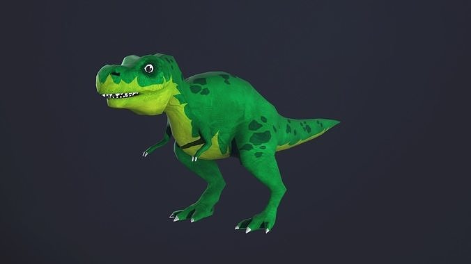 T-rex Cartoon Low-poly 3D model