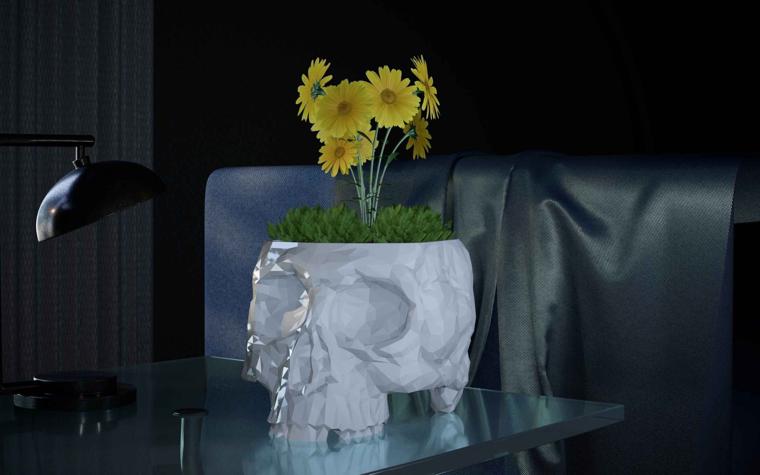 Skull Vase  3D print model_13