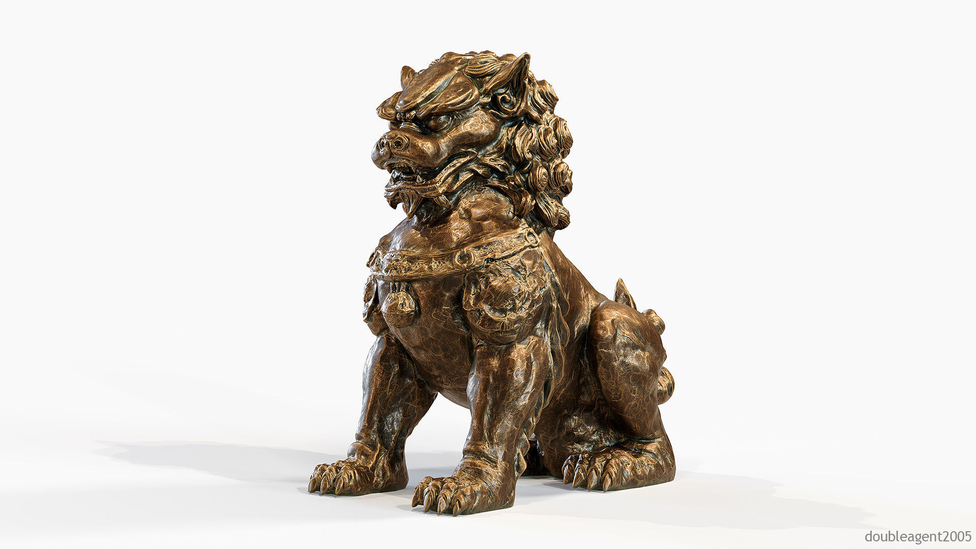 Chinese guardian lion foo dog 3D print model_5