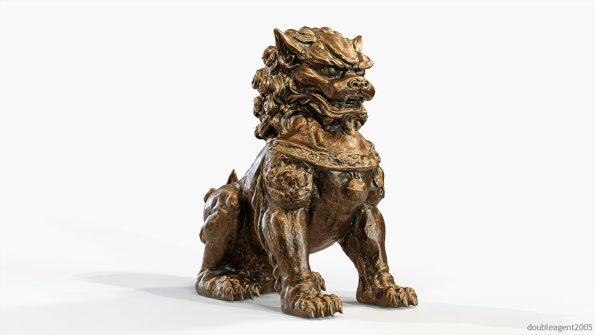 Chinese guardian lion foo dog 3D print model_4