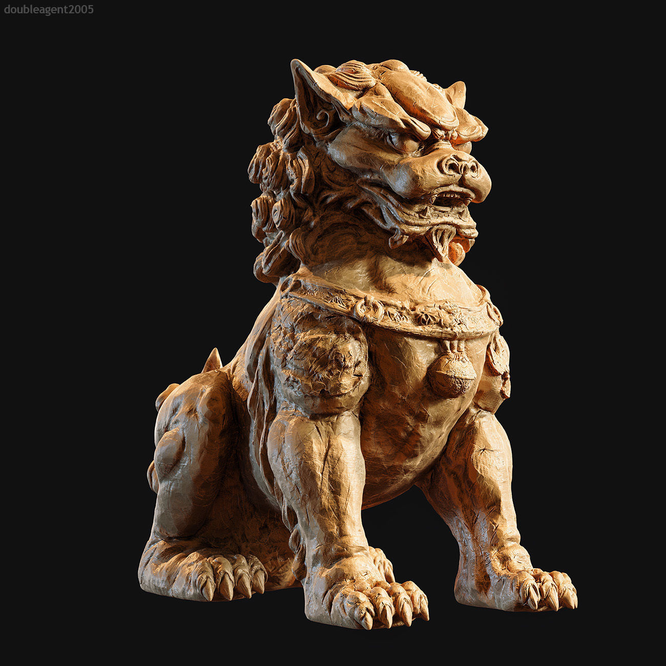 Chinese guardian lion foo dog 3D print model_1