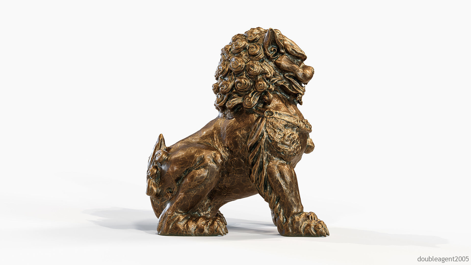 Chinese guardian lion foo dog 3D print model_6