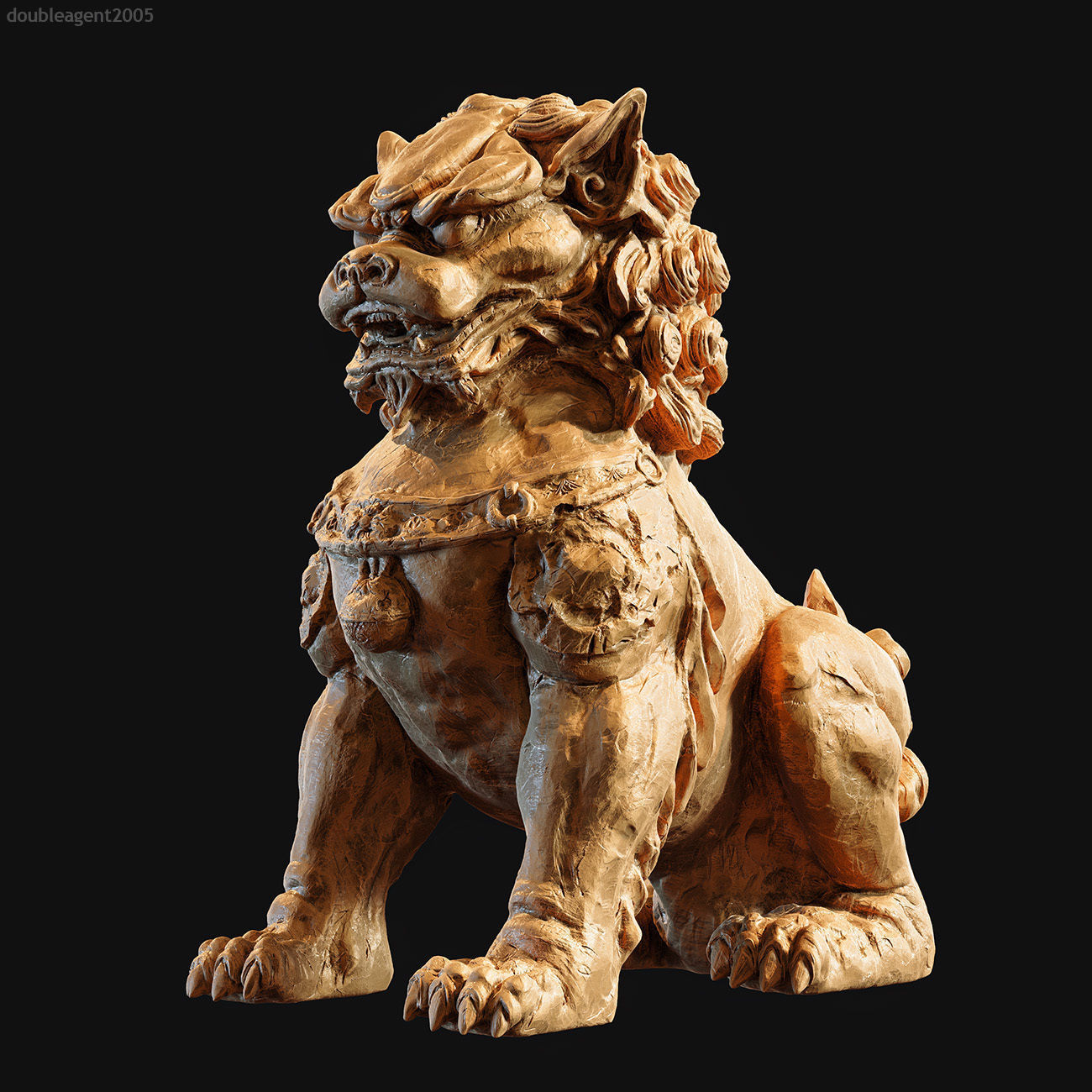 Chinese guardian lion foo dog 3D print model_2