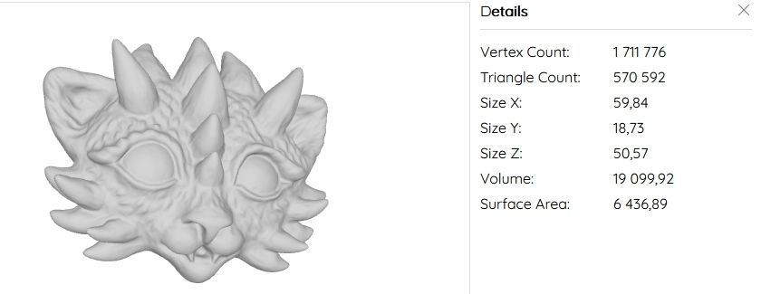 Fantastic cat head 3D print model_8