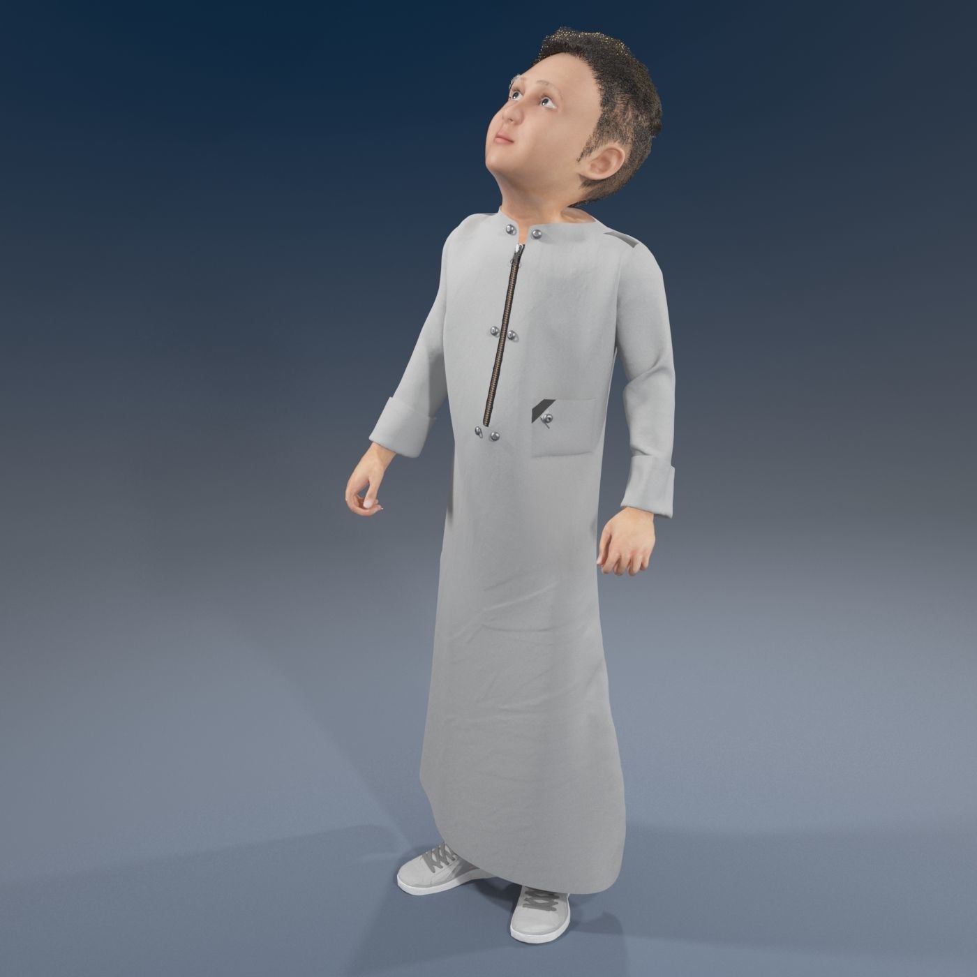 4 x Arabic boys real cloth simulation  loop animation 3D Model Collection_26