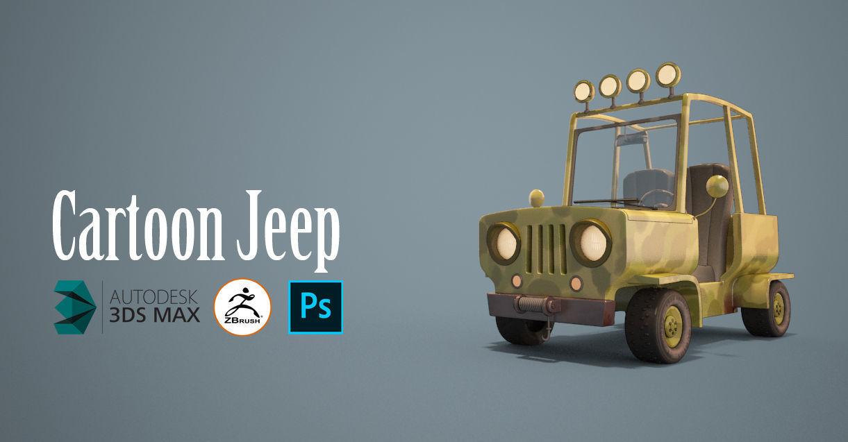 Cartoon Jeep 3D model_1
