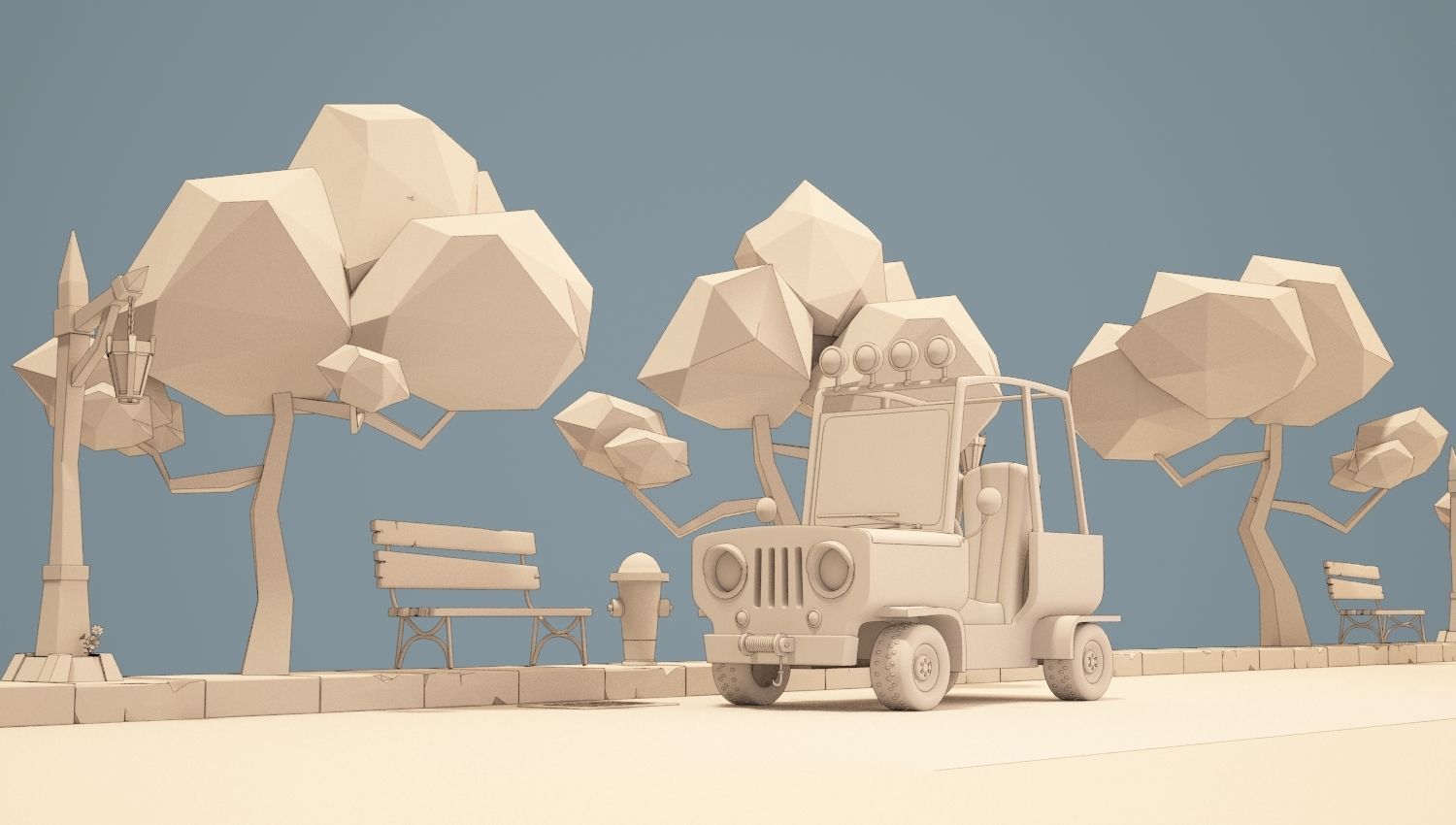 Cartoon Jeep 3D model_2