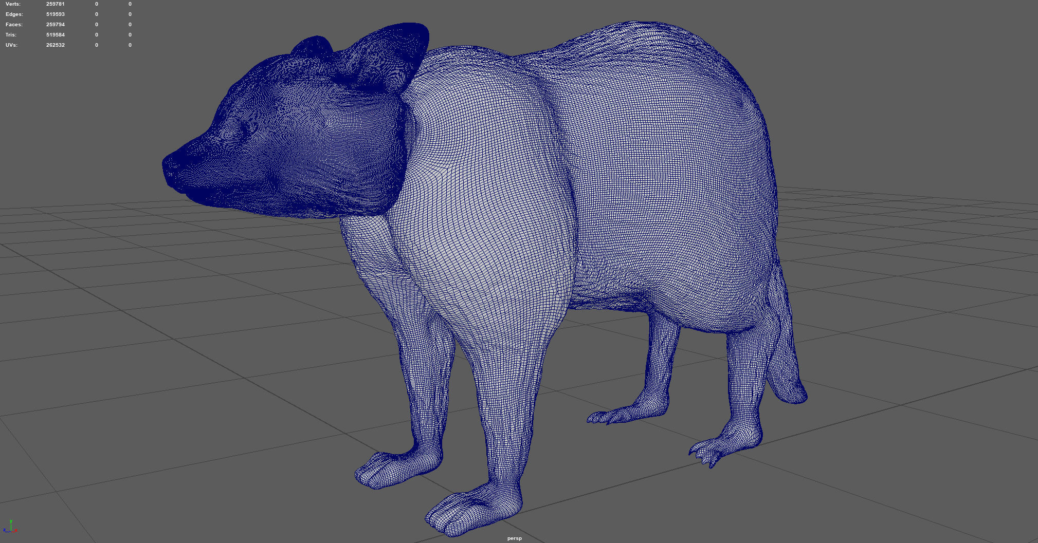 RACCOON Low-poly 3D model_5