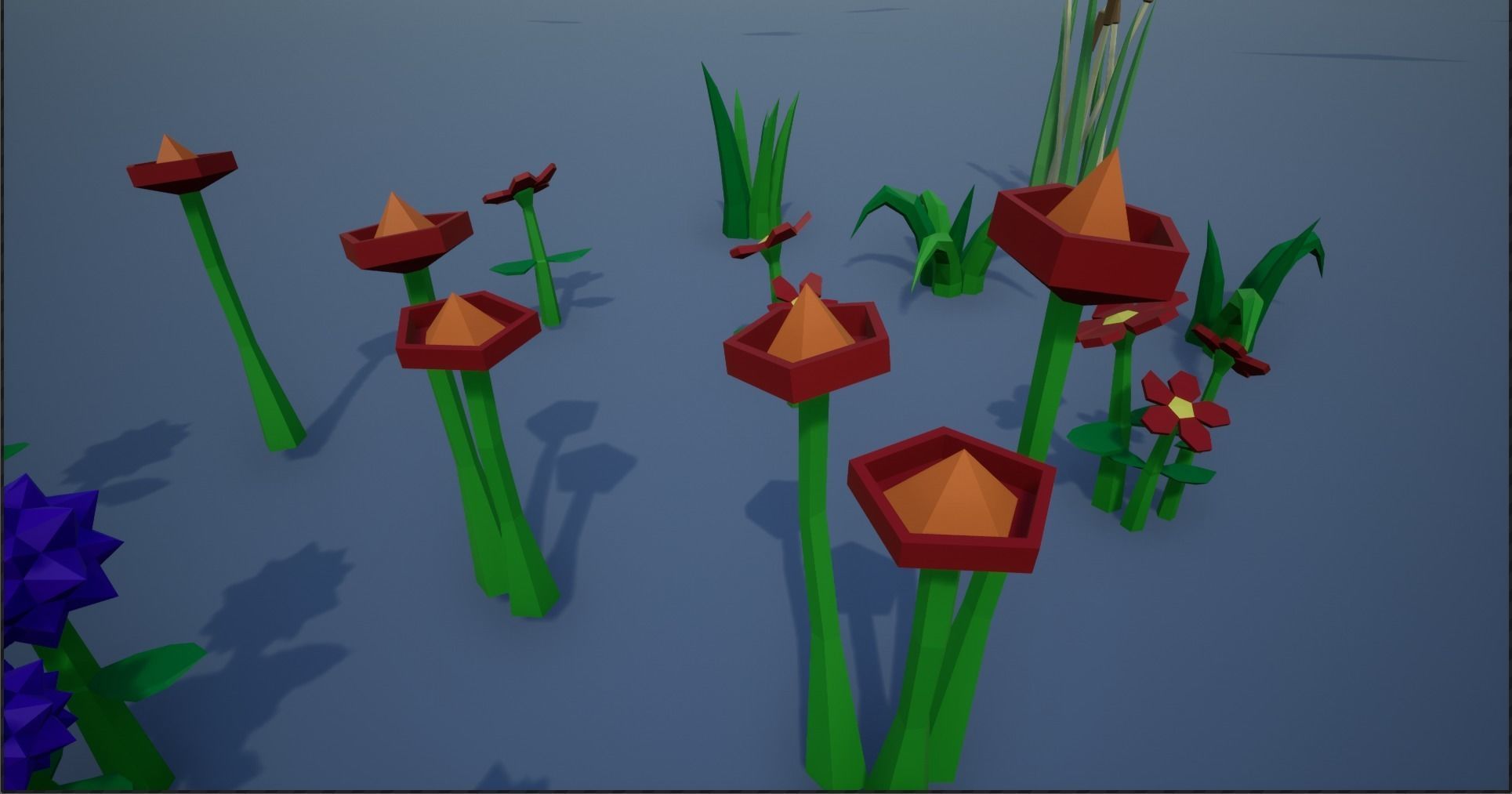 Lowpoly Polygon Grass and Plants  Low-poly 3D model_15