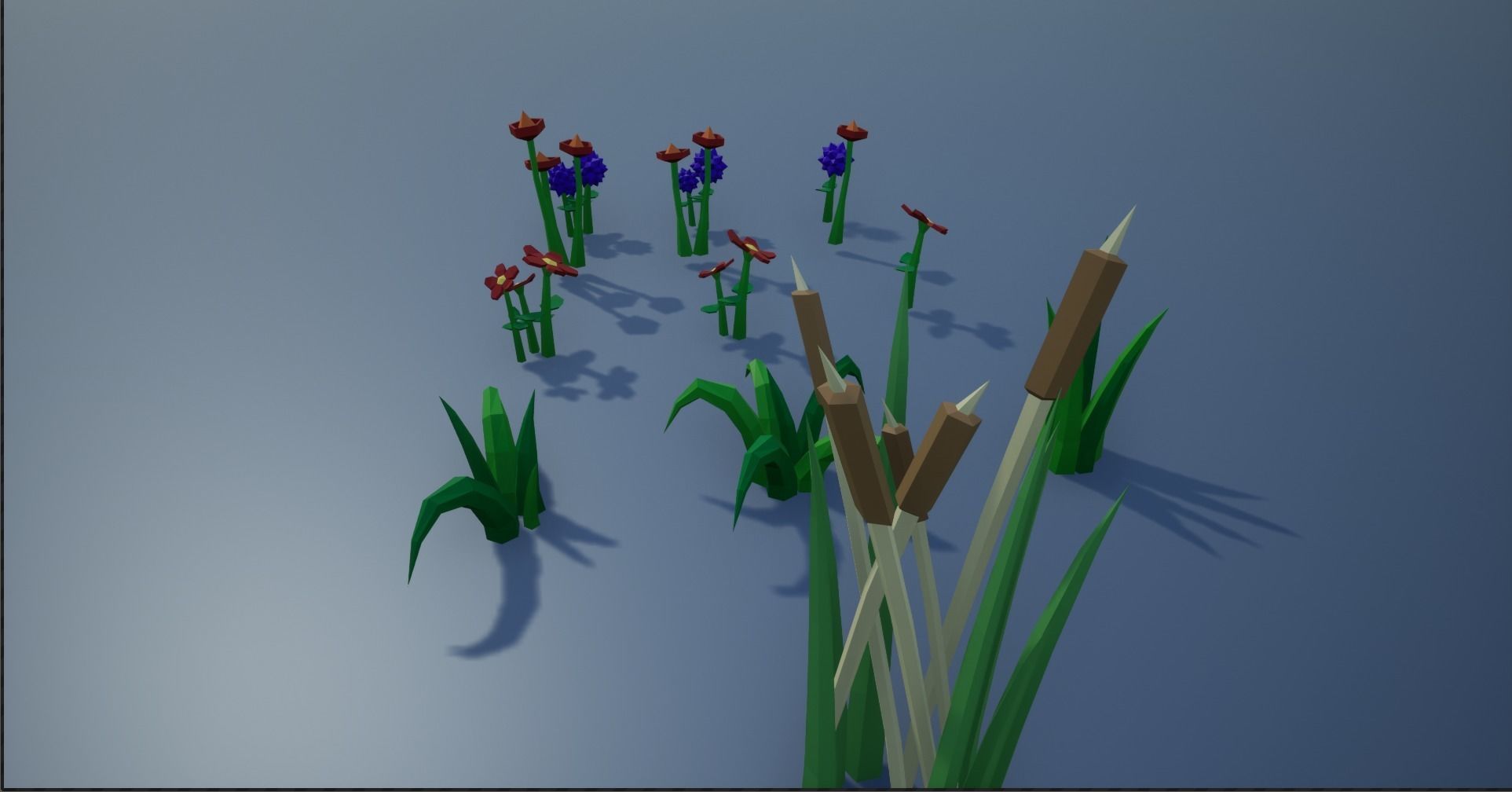 Lowpoly Polygon Grass and Plants  Low-poly 3D model_12