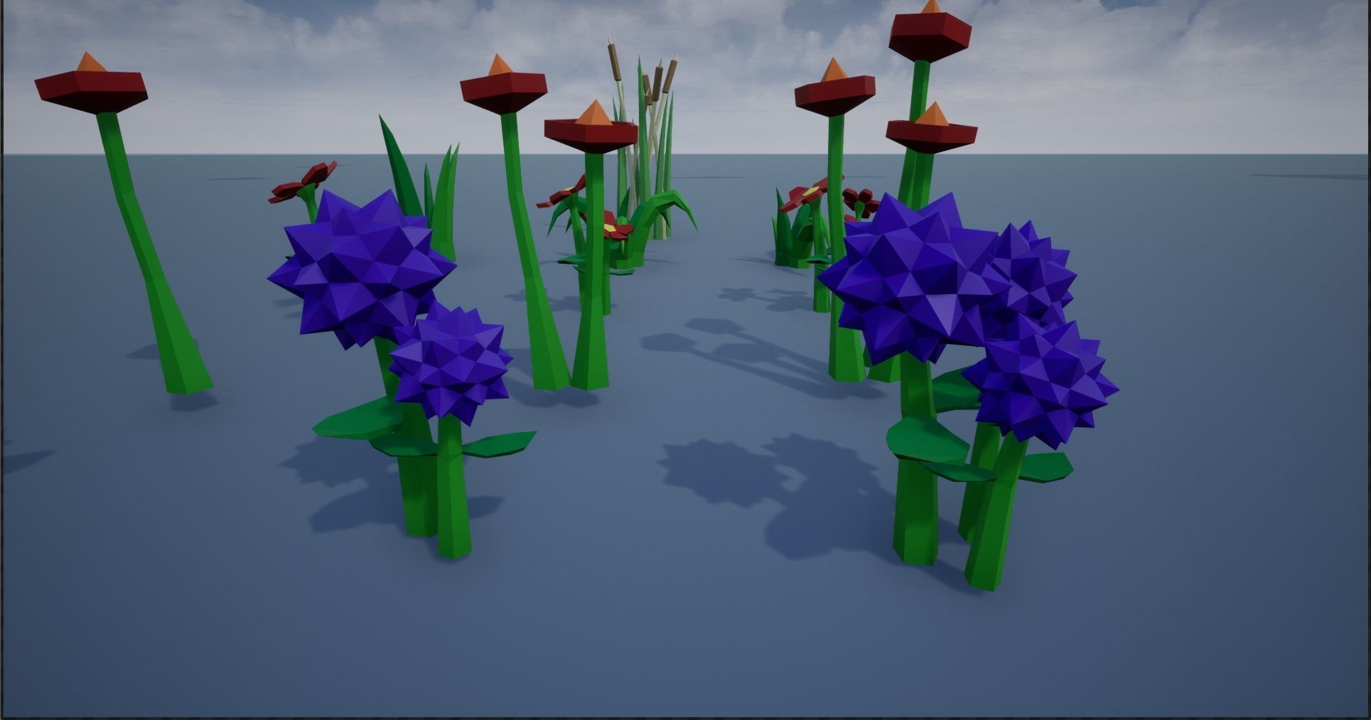 Lowpoly Polygon Grass and Plants  Low-poly 3D model_11