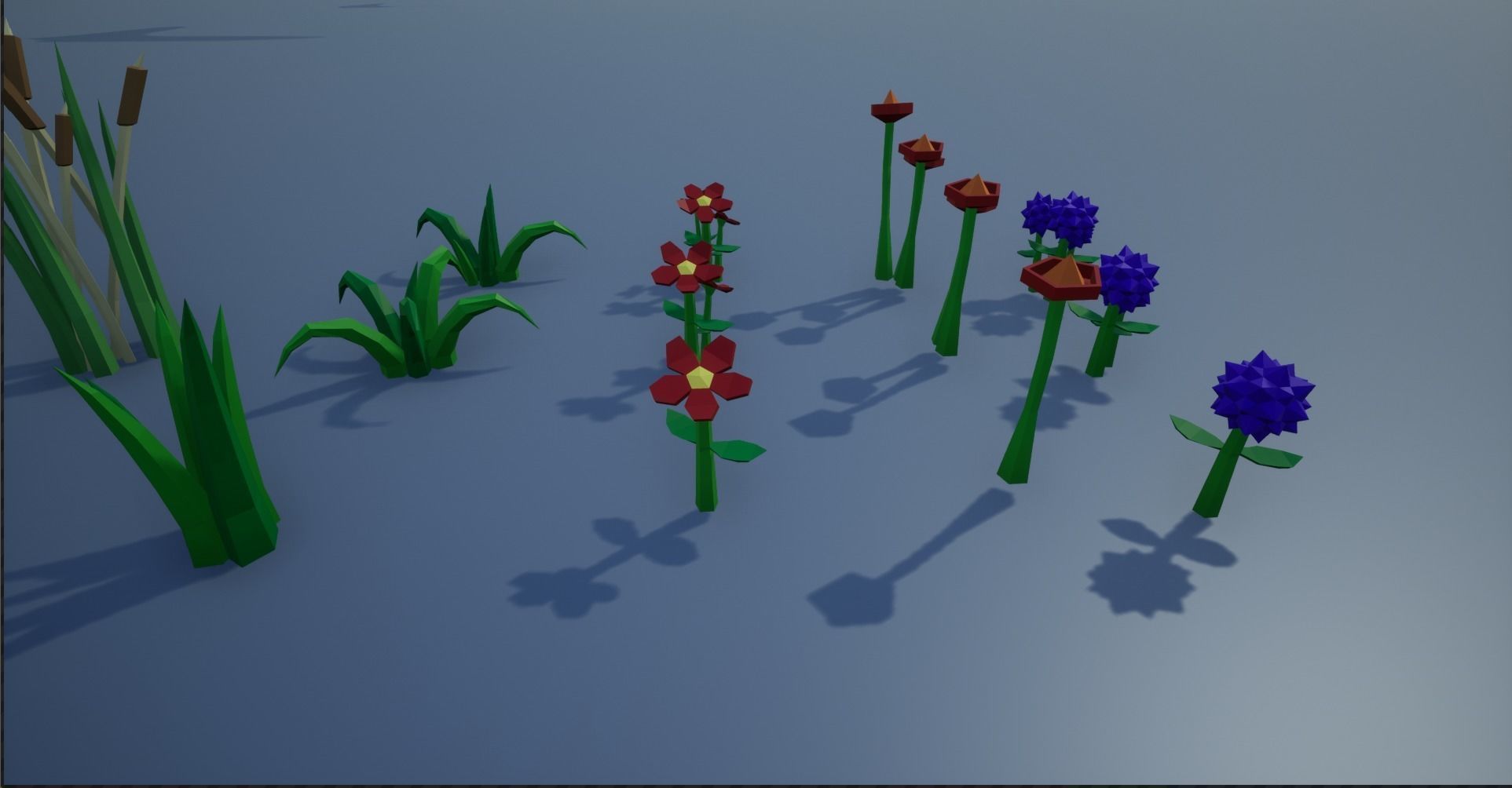 Lowpoly Polygon Grass and Plants  Low-poly 3D model_8
