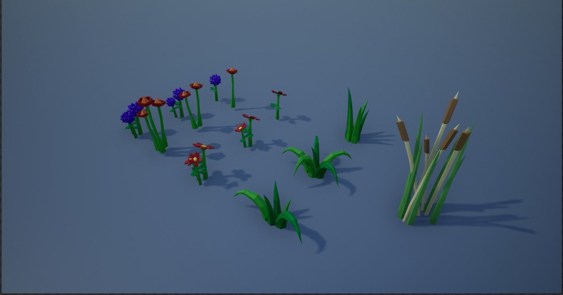 Lowpoly Polygon Grass and Plants  Low-poly 3D model_5