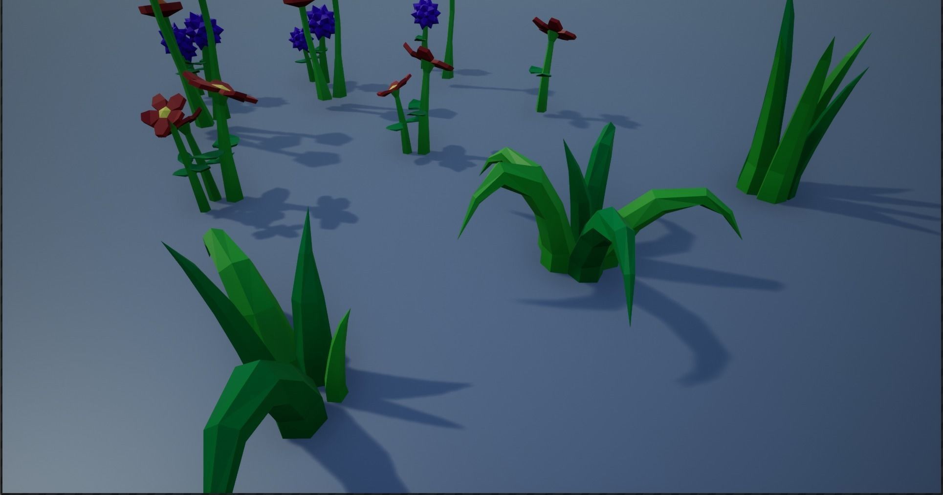 Lowpoly Polygon Grass and Plants  Low-poly 3D model_13