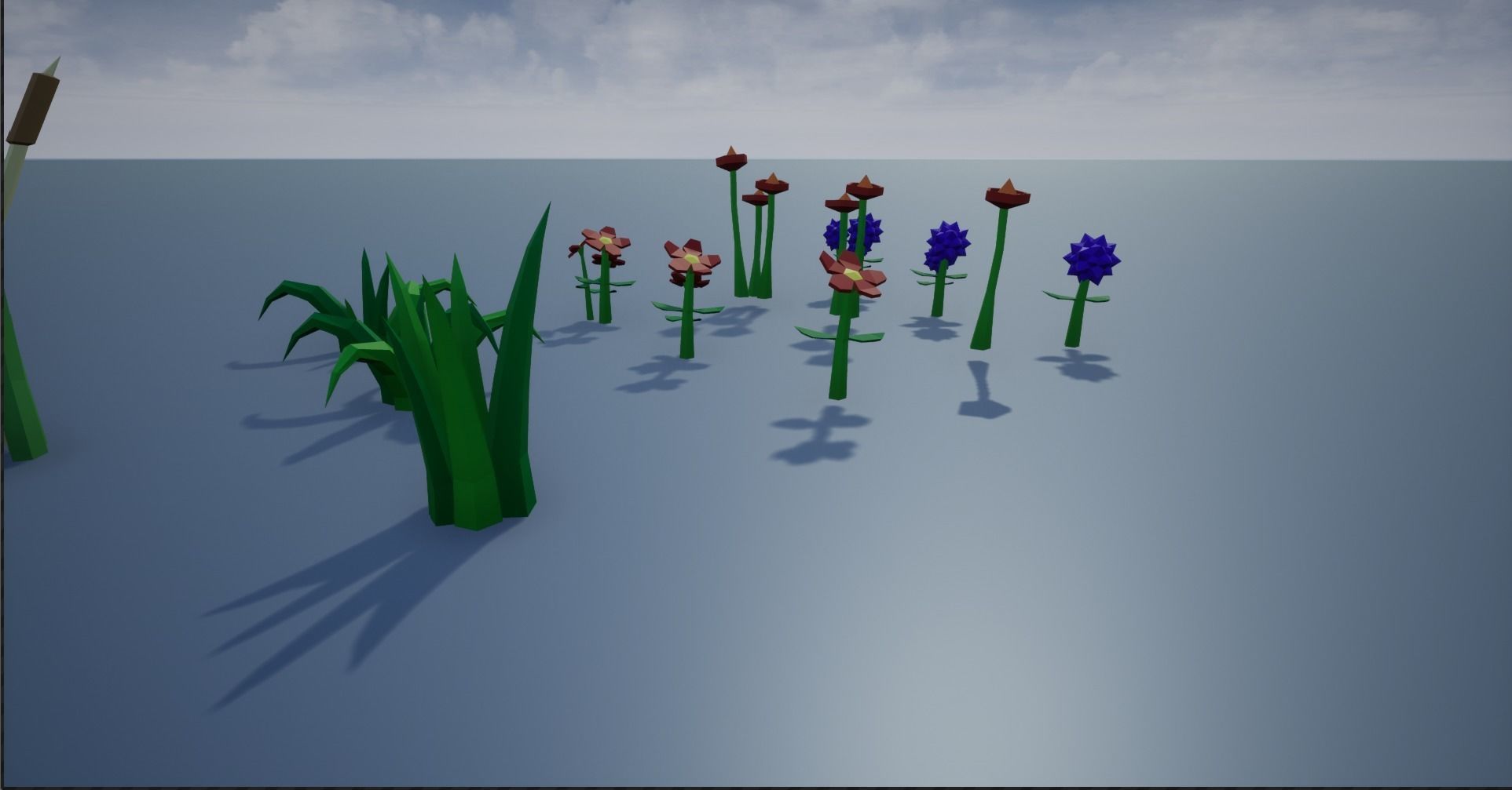 Lowpoly Polygon Grass and Plants  Low-poly 3D model_7