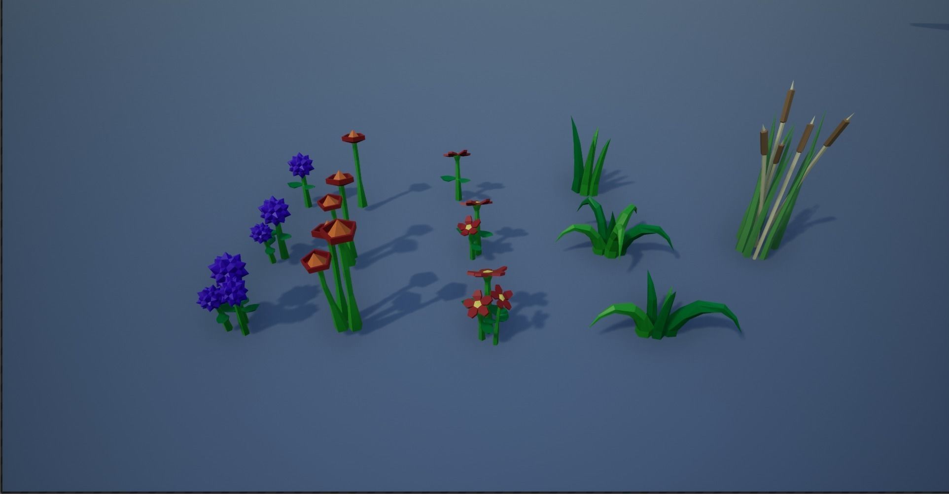 Lowpoly Polygon Grass and Plants  Low-poly 3D model_4