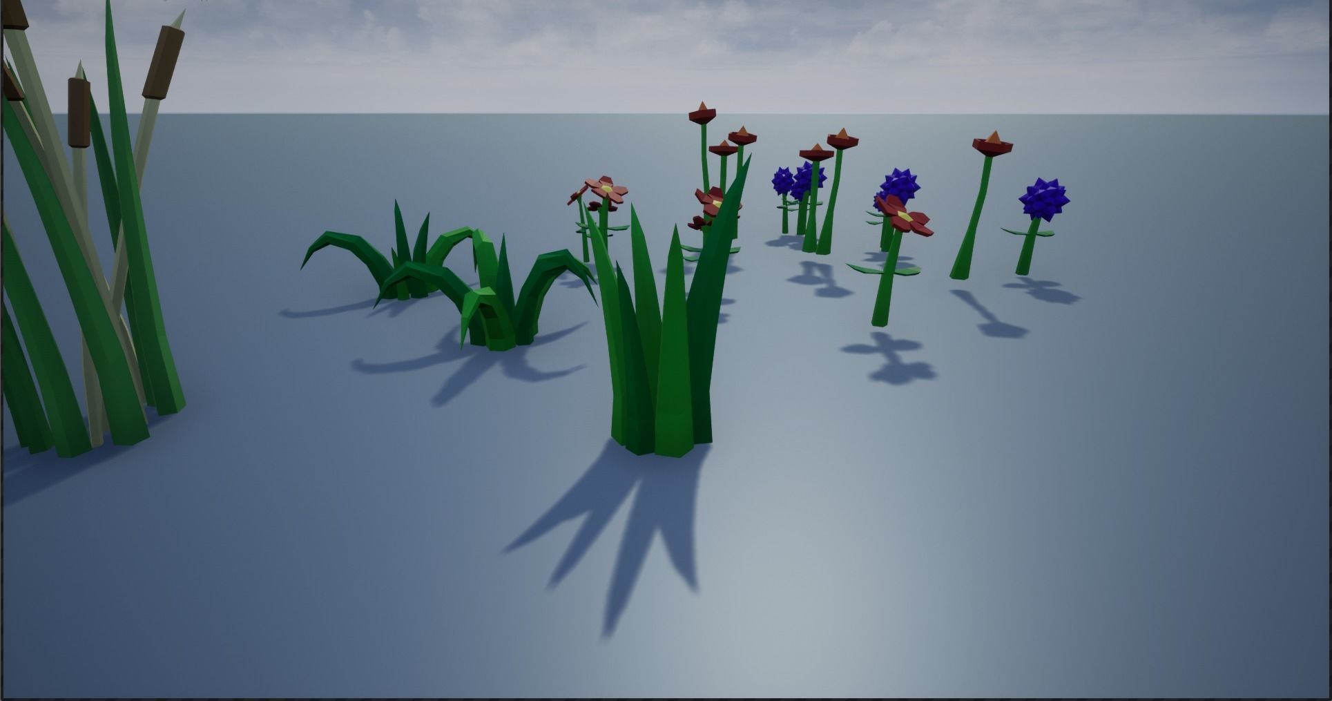 Lowpoly Polygon Grass and Plants  Low-poly 3D model_6