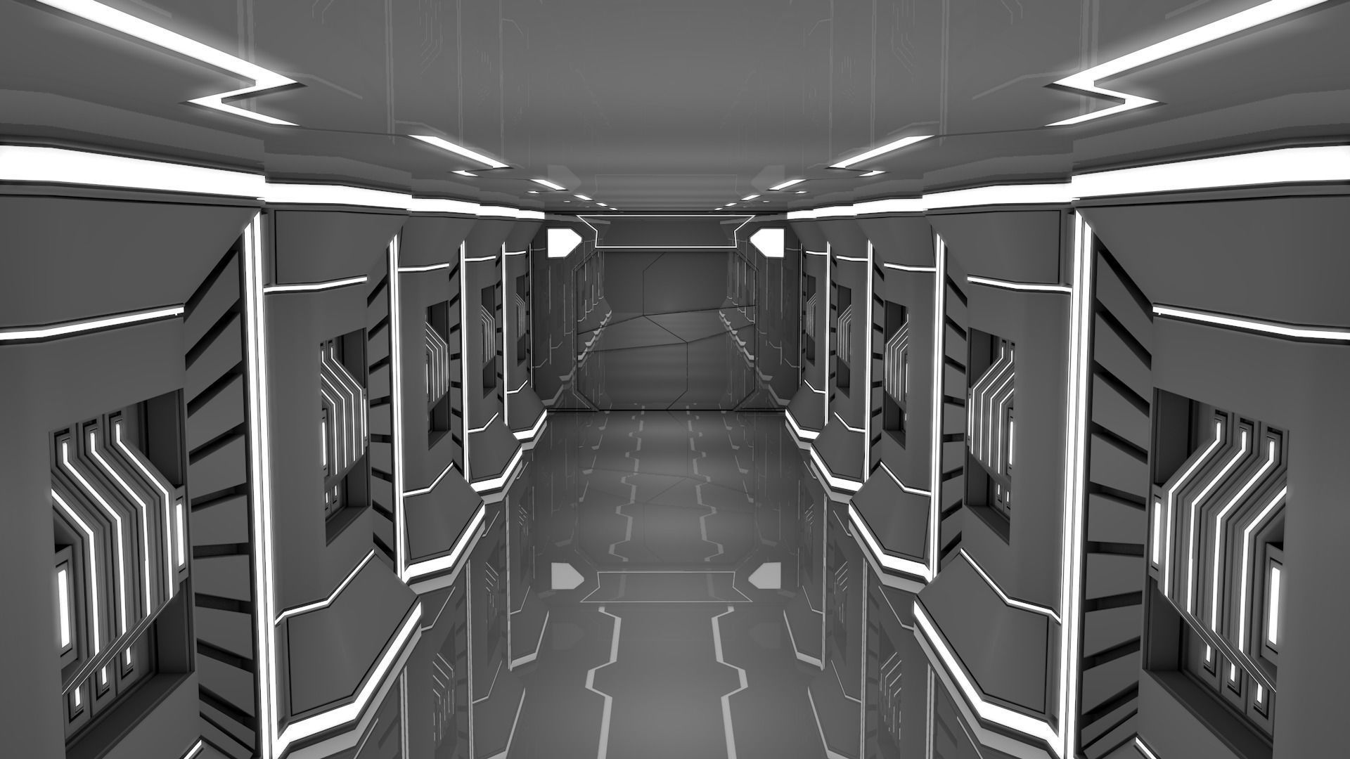 Sci Fi Corridor 3D model_5