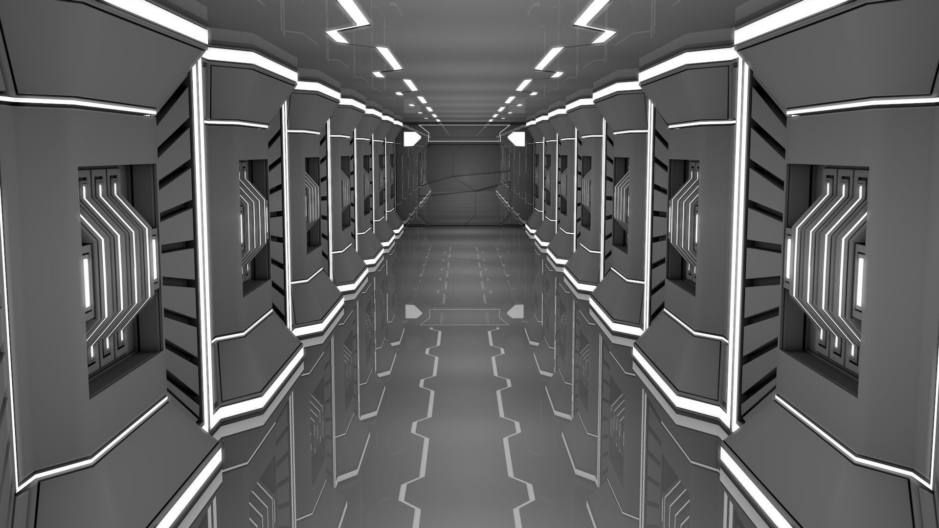 Sci Fi Corridor 3D model_3