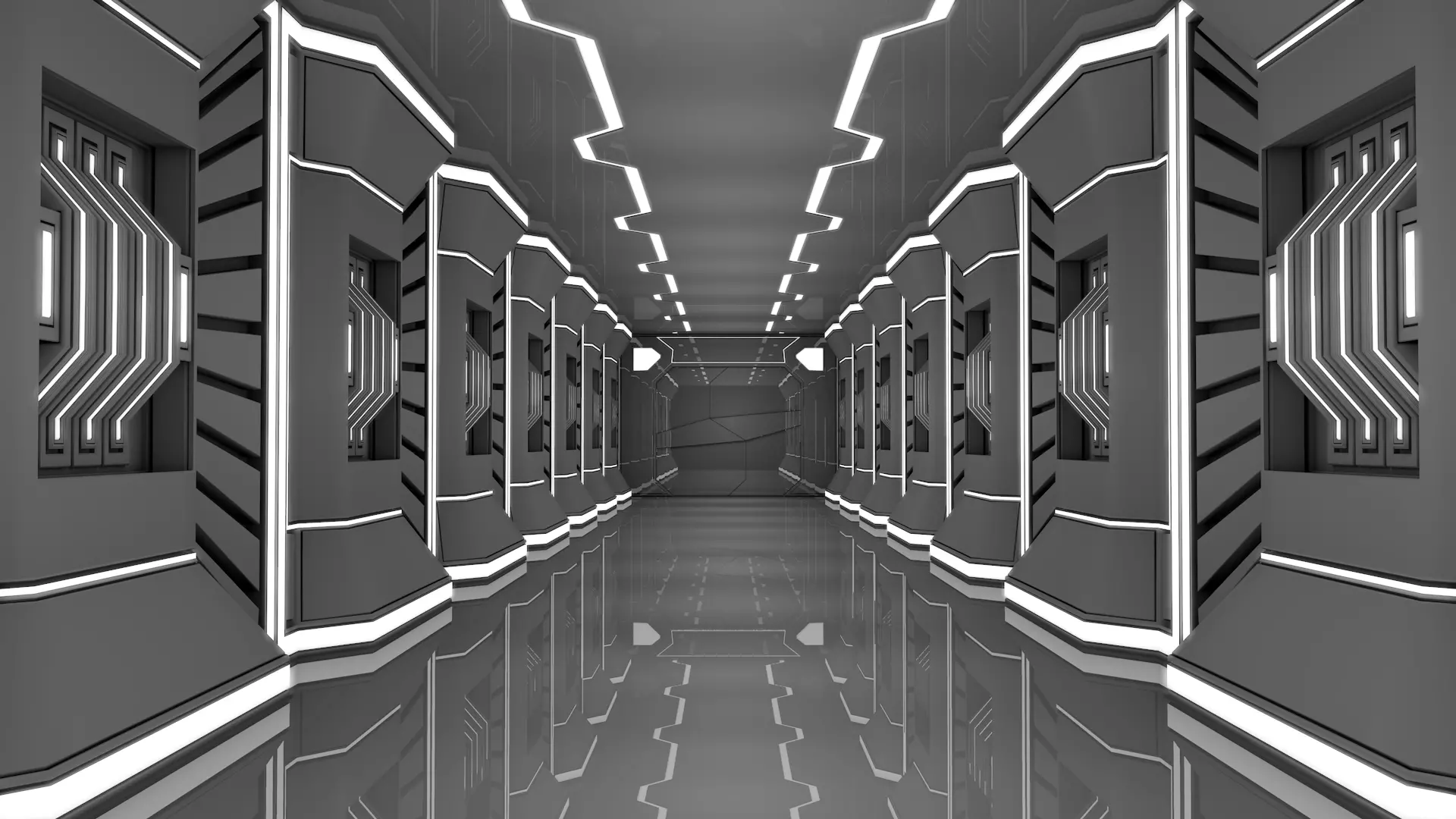 Sci Fi Corridor 3D model_0