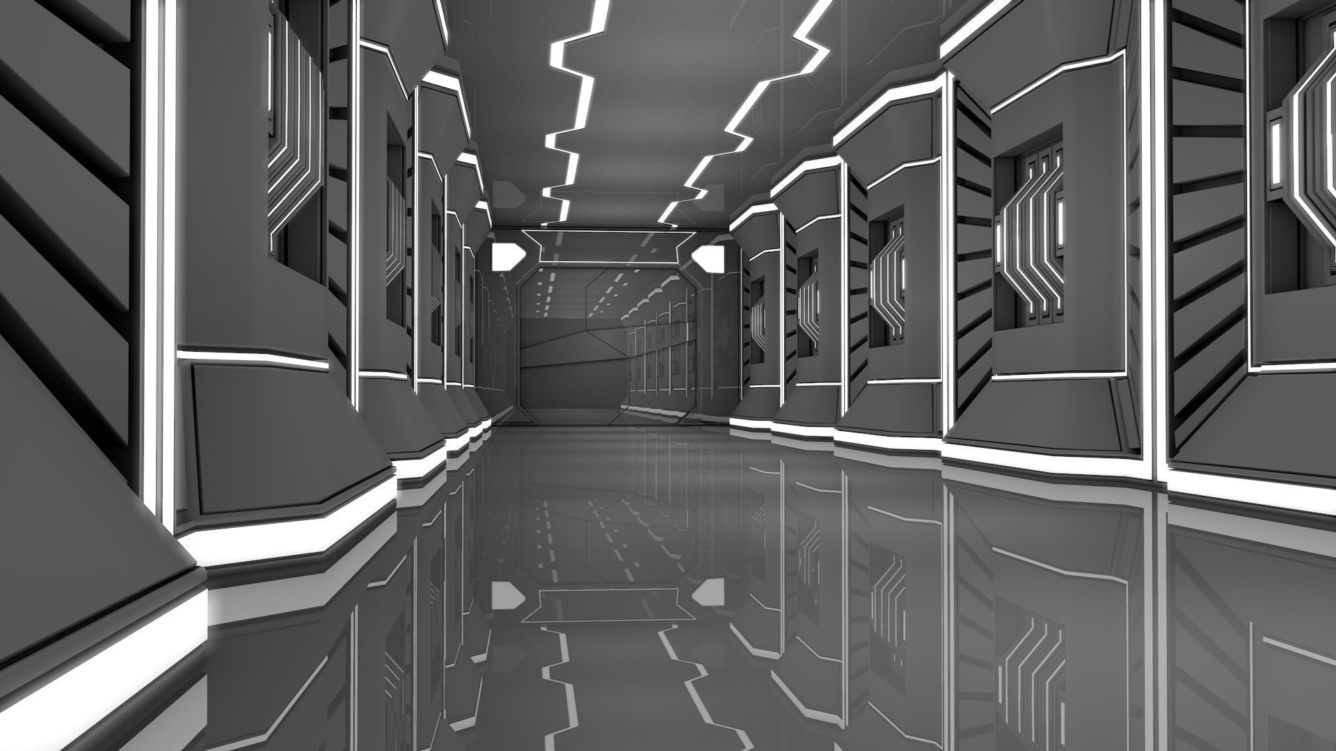 Sci Fi Corridor 3D model_4