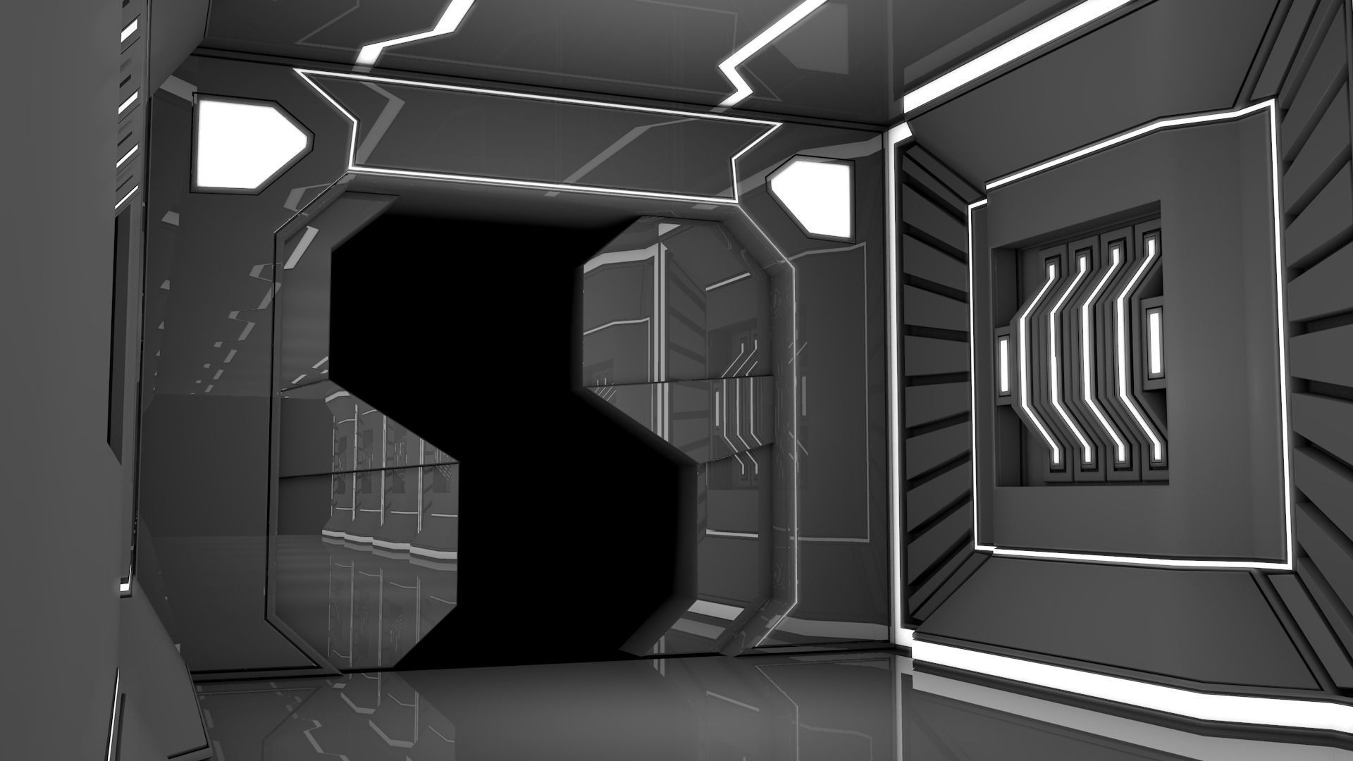 Sci Fi Corridor 3D model_7