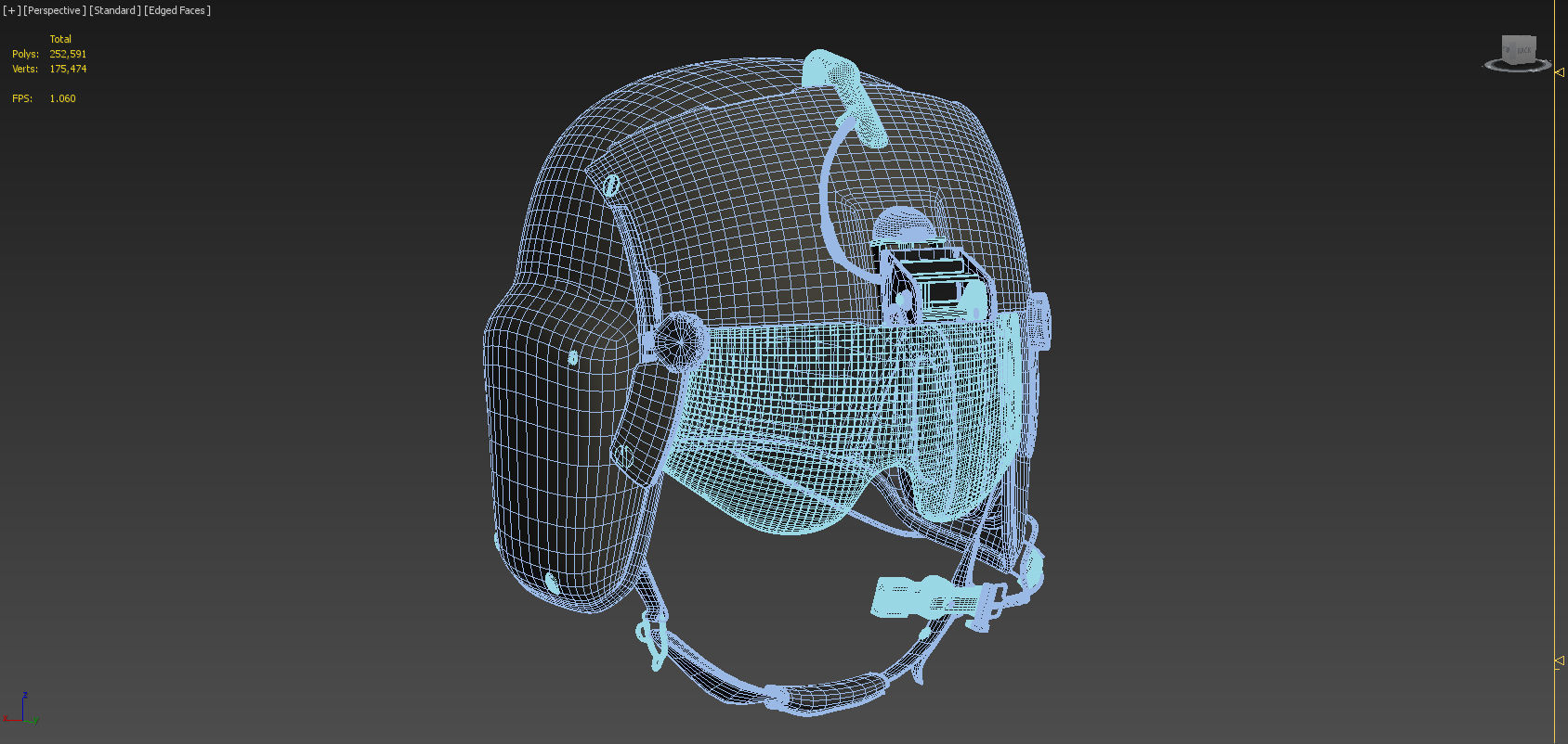 Pilot Helmet Gentex HGU 56P 3D model_14