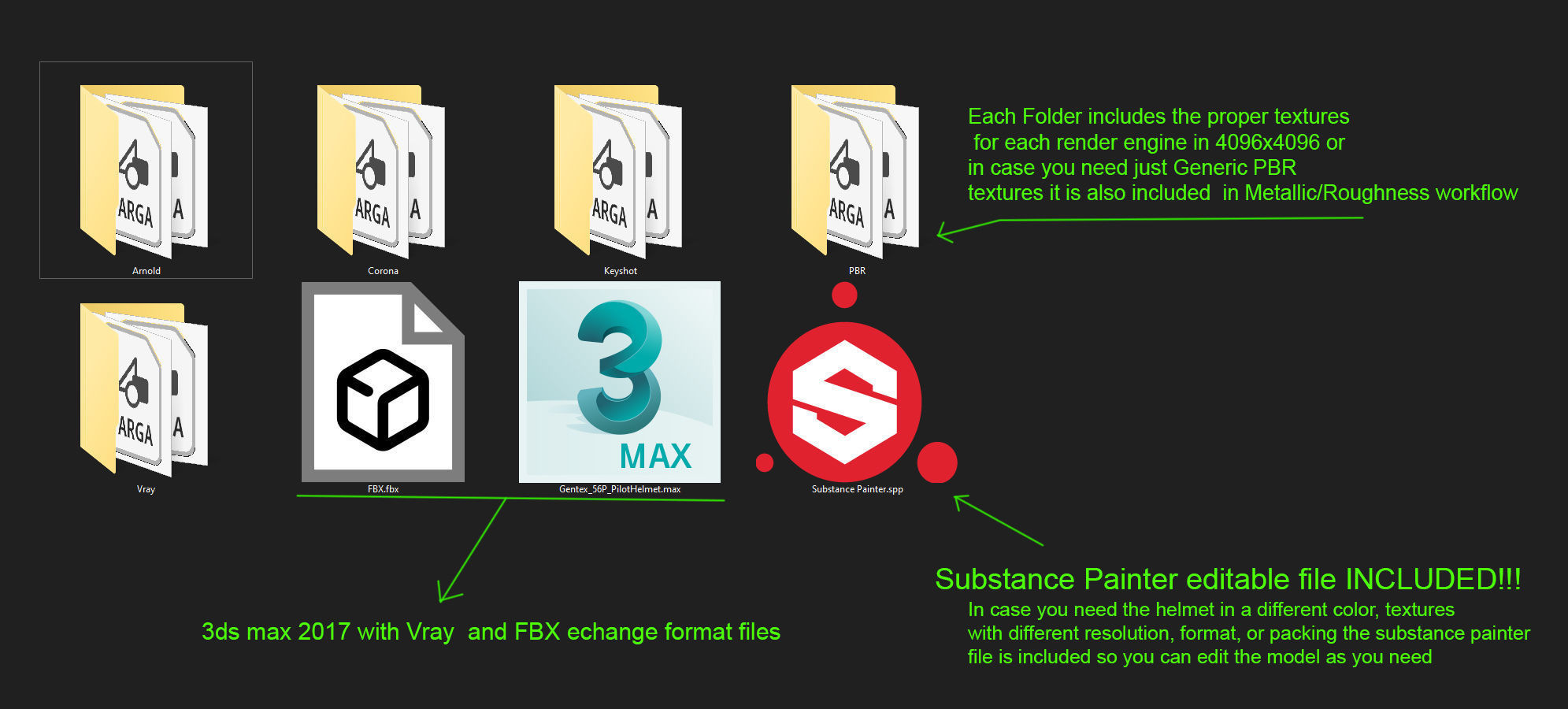 Pilot Helmet Gentex HGU 56P 3D model_13