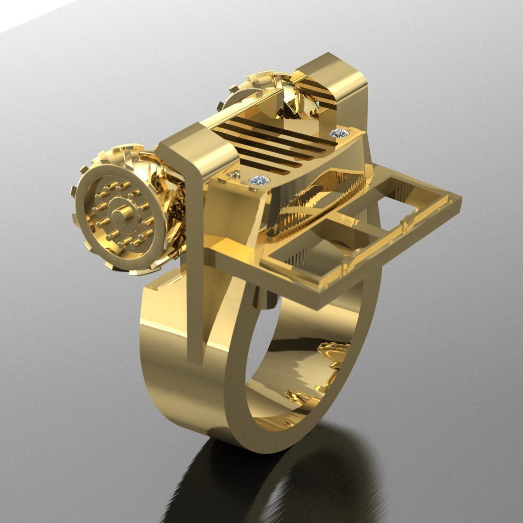 willys car ring  3D print model 3D model_2