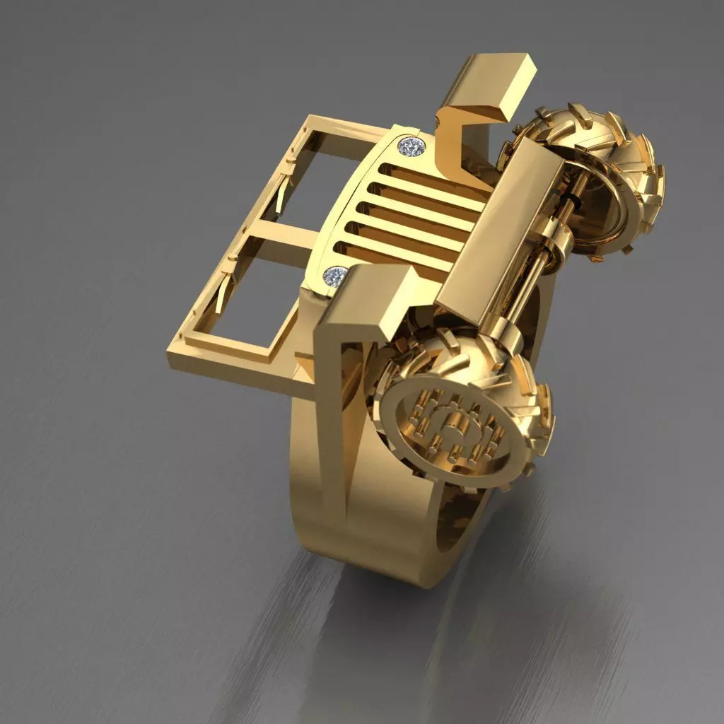 willys car ring  3D print model 3D model_0